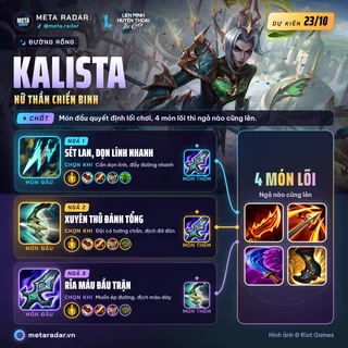 Kalista · Đường Rồng · 3 bộ trang bị · 7.3b · 17/10/2026